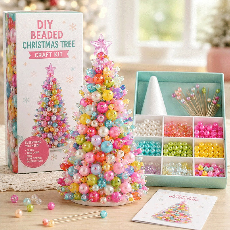 DIY Beaded Christmas Tree Craft Kit for Holiday Decor
