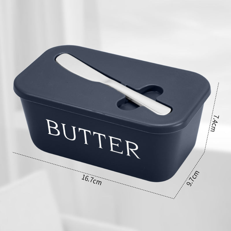 Plastic Butter Dish with Lid and Knife Slot, Countertop Butter Container