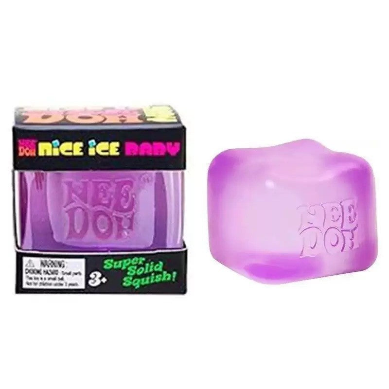 Nee Doh Nice Cube Squishy Toy, 5.5 cm Colorful Sensory Stress Relief Fidget Toy