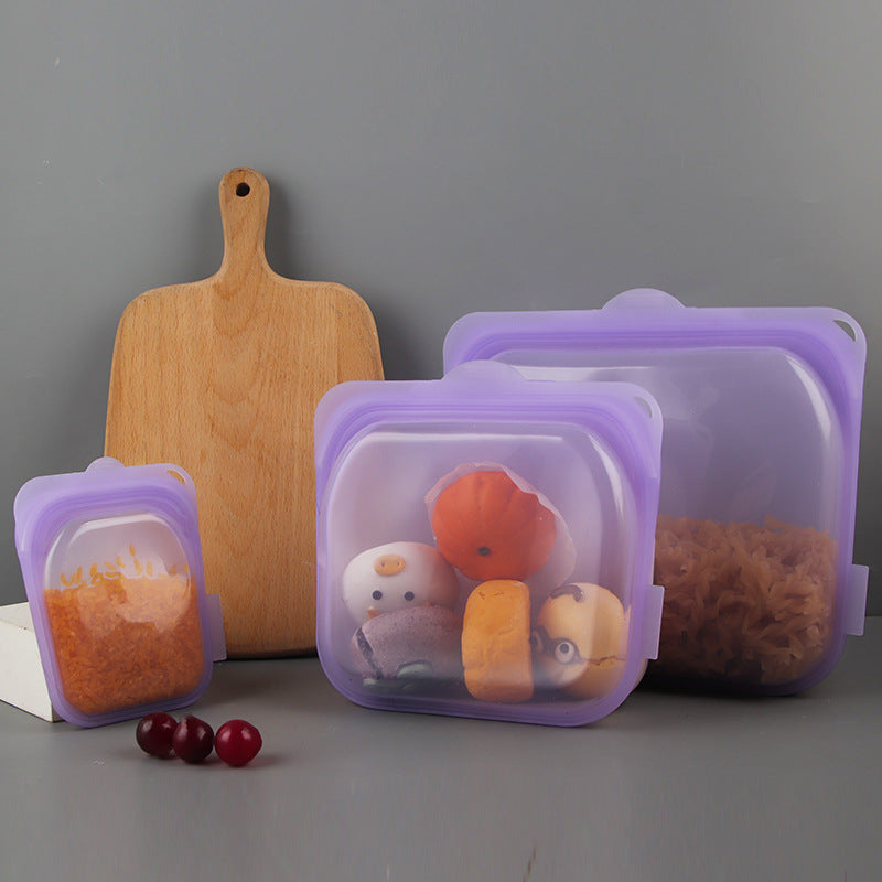 Reusable Silicone Food Storage Bag Leak Resistant Sealable Pouch