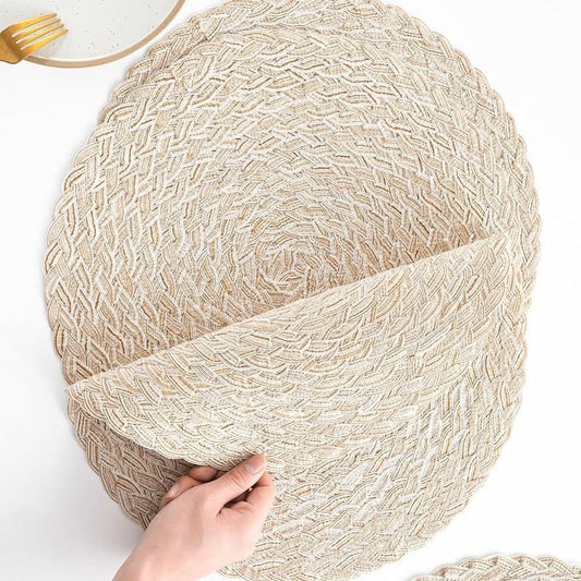 Farmhouse Woven Placemat, Heat Resistant Table Mat & Coaster