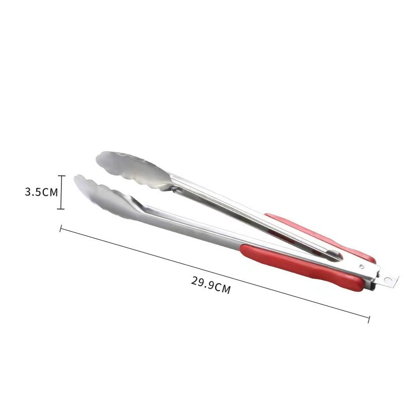Silicone Tip Kitchen Tongs Stainless Steel BBQ Serving Tongs