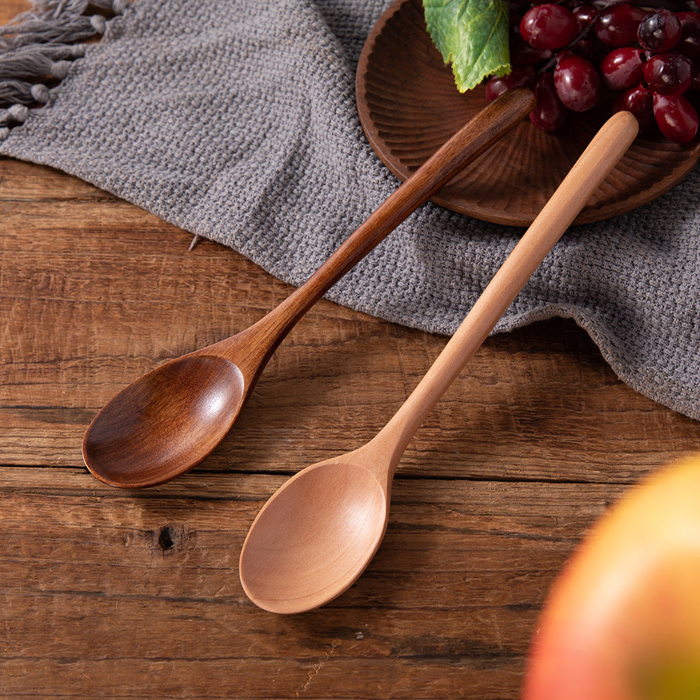 Long Handle Wooden Cooking and Serving Spoon