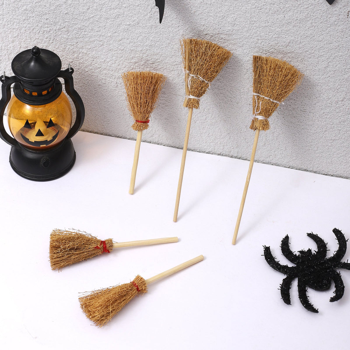 20-Piece Mini Raffia Broom Decorations