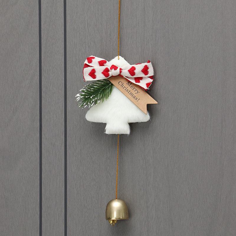 Plush Christmas Tree Bell Ornament Soft Hanging Decoration