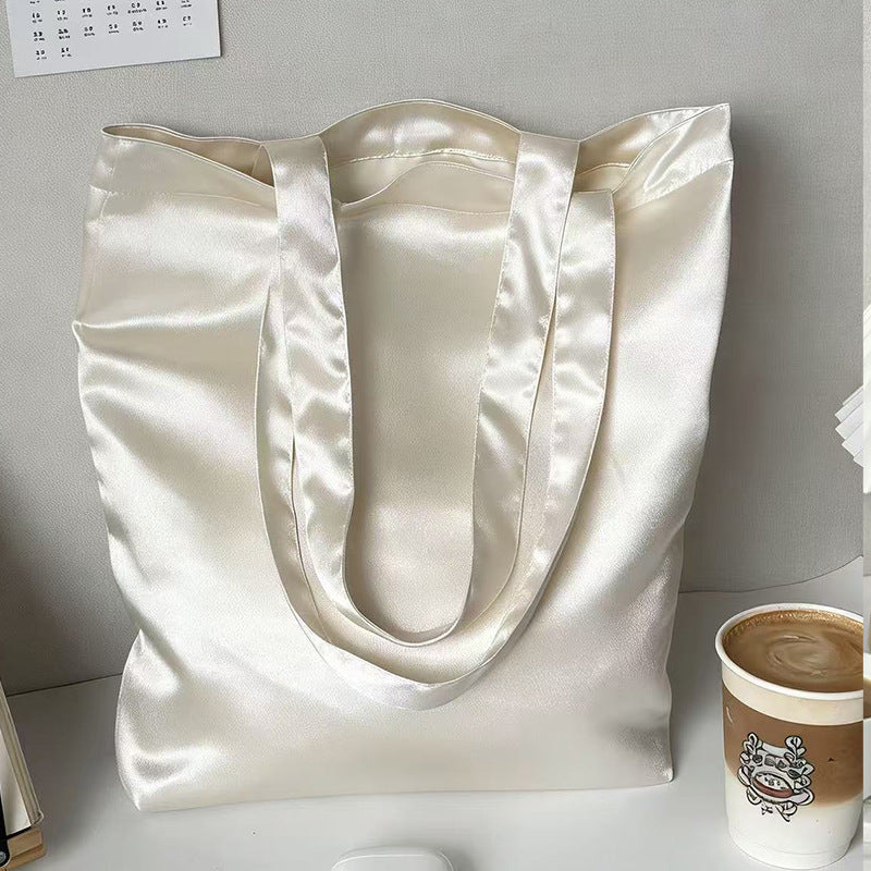 Satin Finish Polyester Tote Bag with Double Shoulder Handles