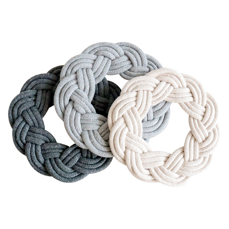 Woven Cotton Rope Placemat, Wreath Style Heat-Resistant Table Mat