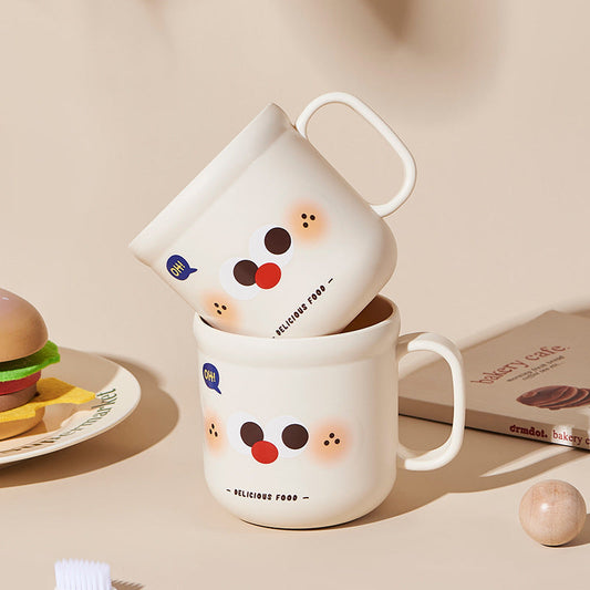 Cute Dog Plastic Mug โ Adorable Cartoon Drinking Cup with Handle