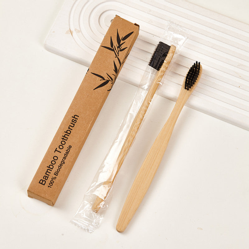 Adult Bamboo Toothbrush with Soft Bristles and Individual Box