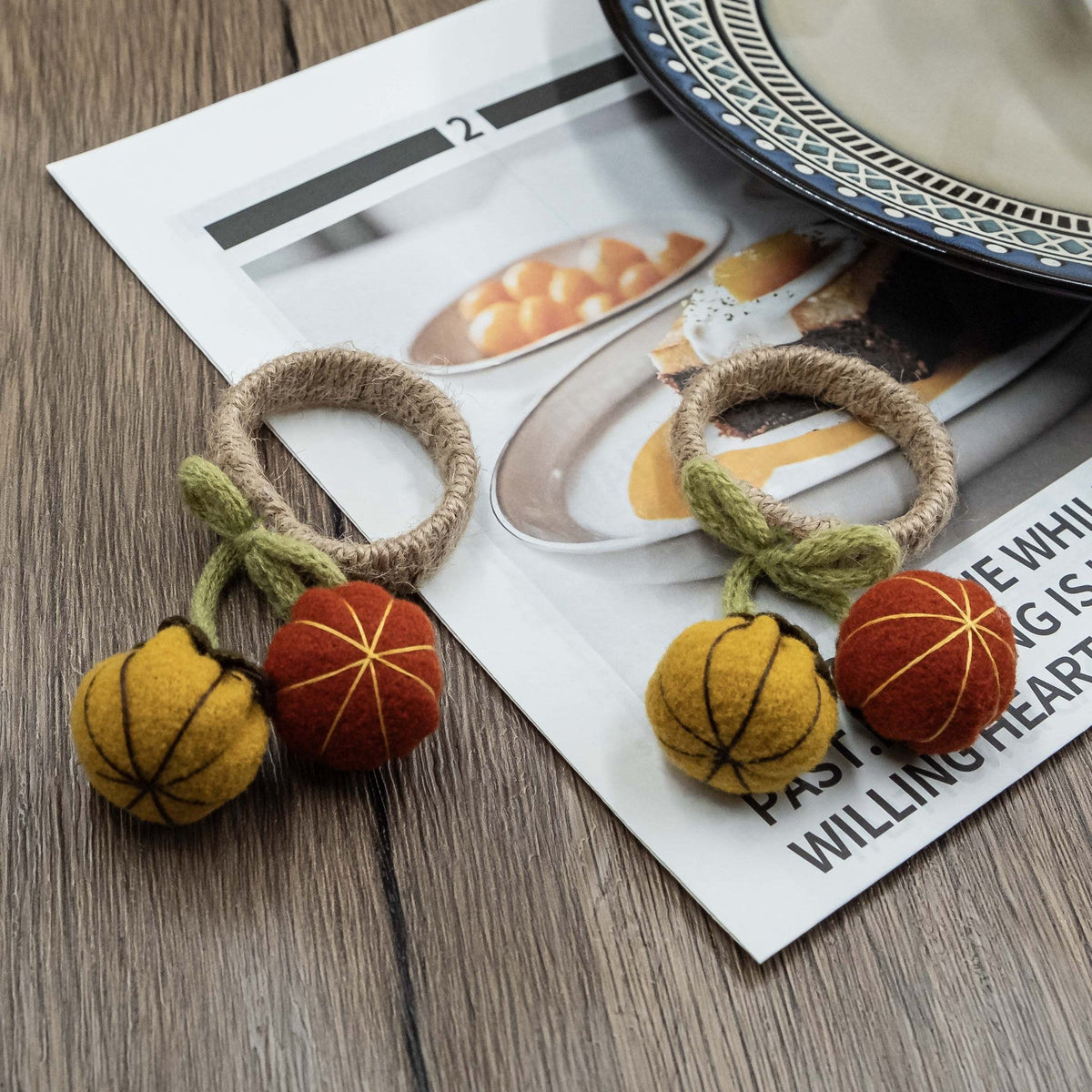 Rustic Double Pumpkin Napkin Rings for Thanksgiving