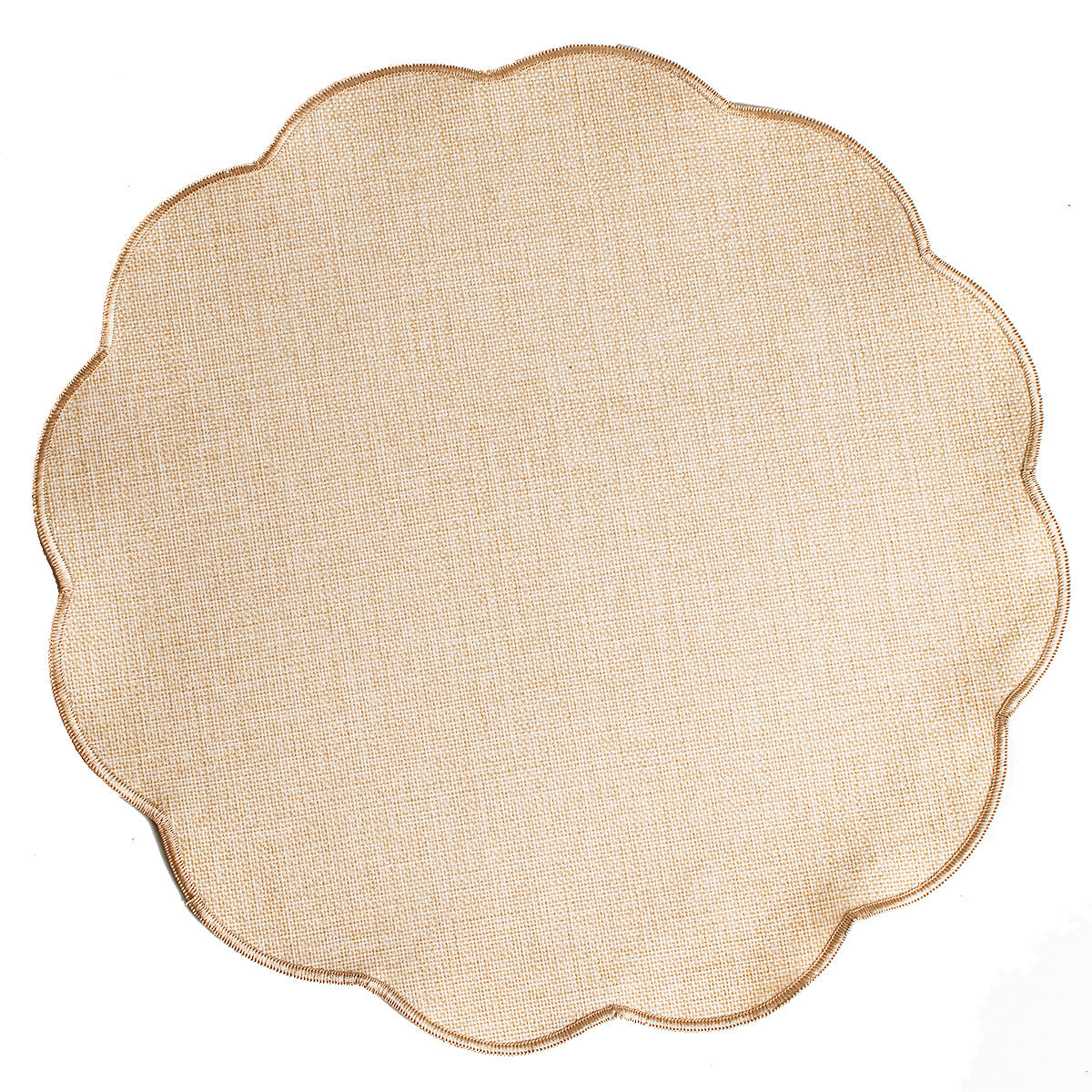 Scalloped Round Placemat – Woven Table Mat for Dining Tables, Plates & Home Table Settings