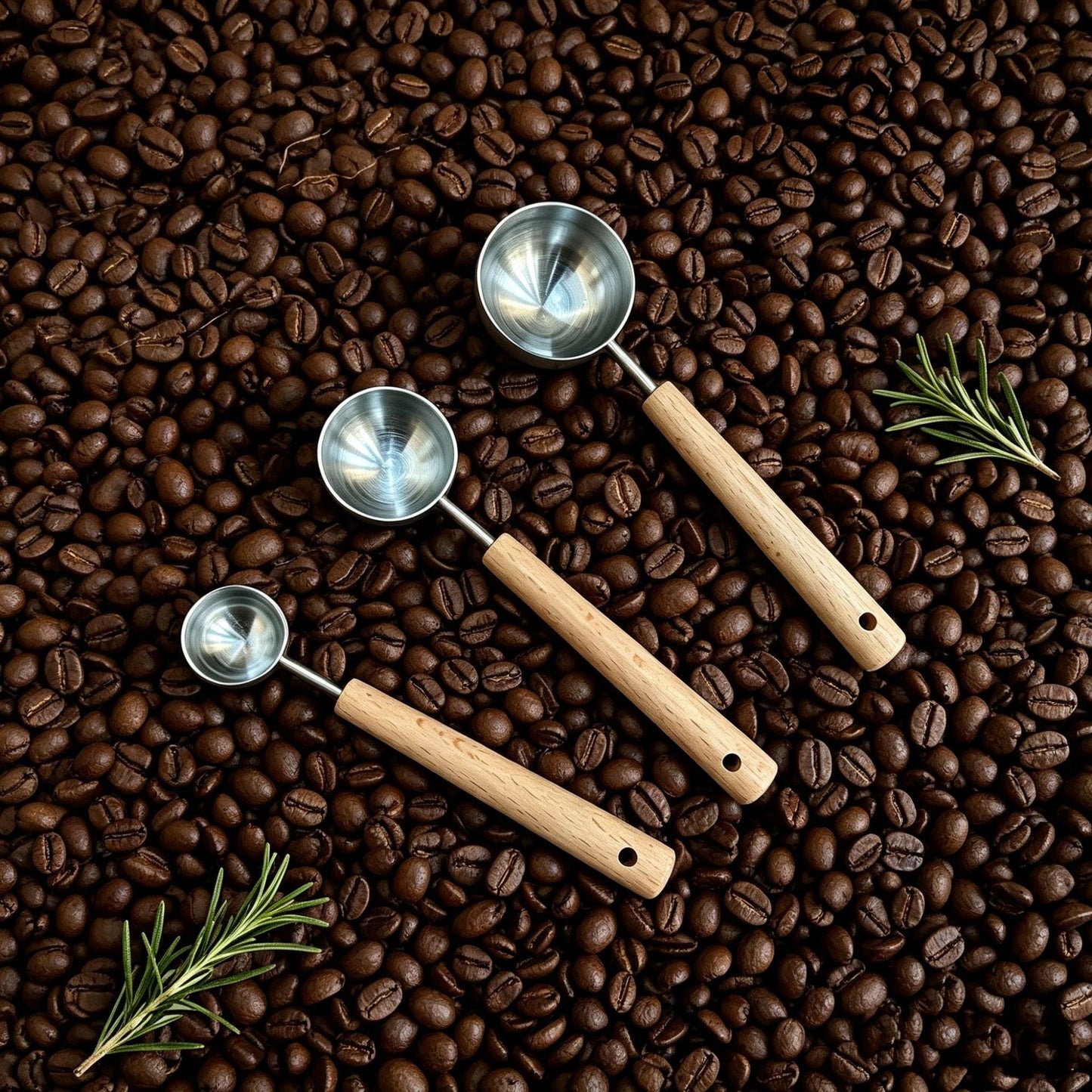 Stainless Steel Measuring Spoon with Wooden Handle