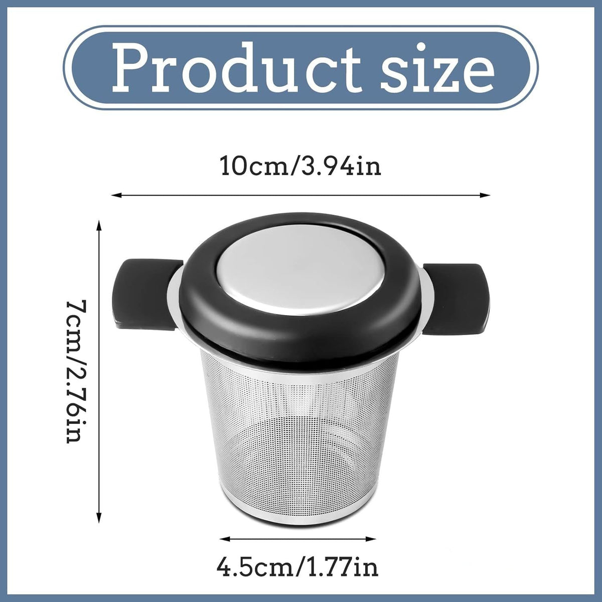 304 Stainless Steel Tea Infuser Basket Fine Mesh Filter with Lid