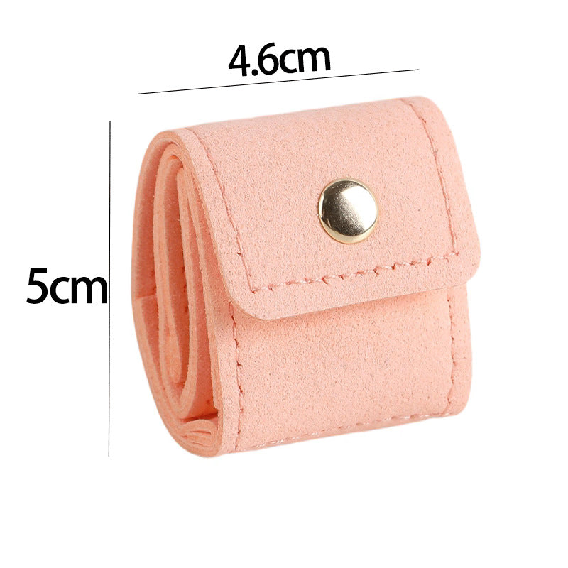 Mini Felt Ring Storage Pouch Portable Jewelry Organizer with Snap Button
