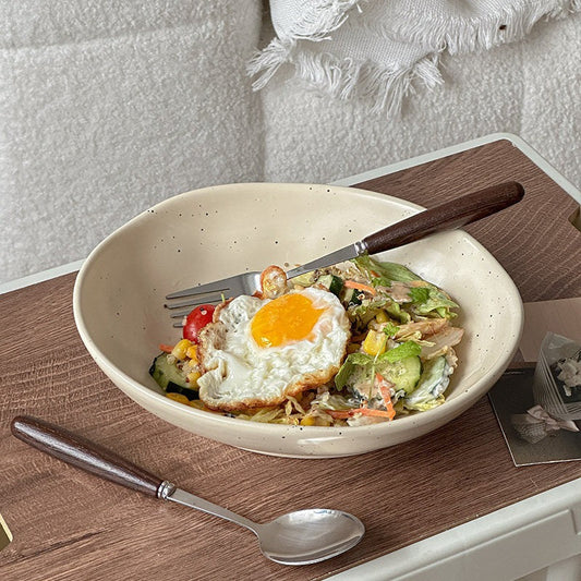 Ceramic Yogurt Bowl โ 350ml Irregular Shape Breakfast Bowl