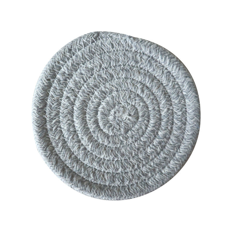 Round Woven Cotton Coaster Heat Resistant Drink Mat Decorative Table Protector