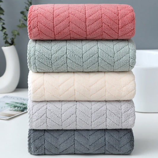 Coral Fleece Bath Towel โ Soft Absorbent Quick Dry Textured Towel for Bathroom, Shower & Everyday Use