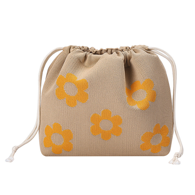 Floral Drawstring Makeup Bag and Travel Storage Pouch