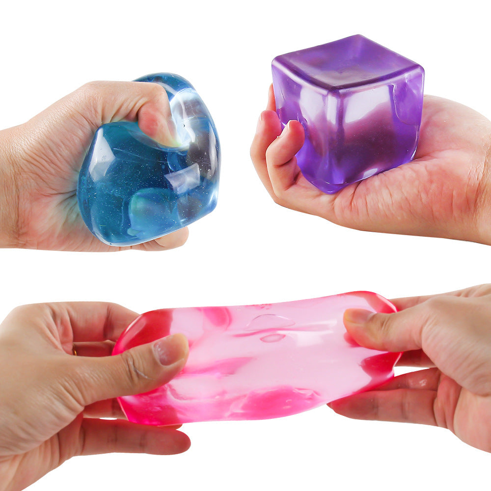 Cube Squeeze Ball Toy – Soft Gel Stress Relief Fidget Toy