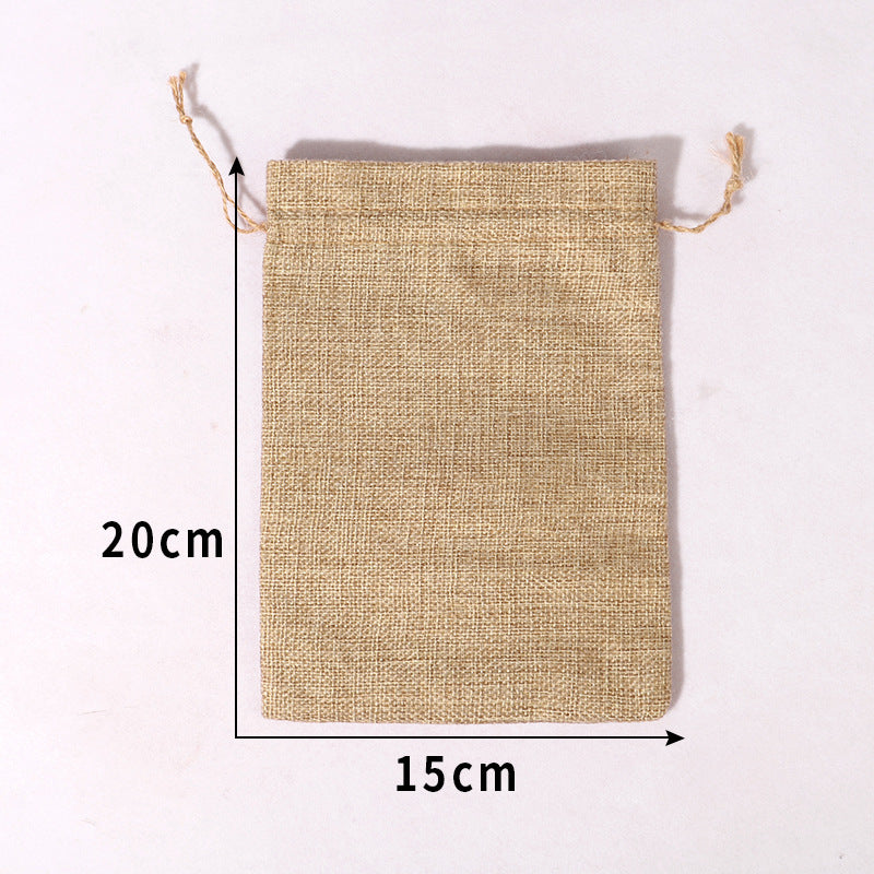 Natural Burlap Drawstring Bag Rustic Jute Gift Pouch