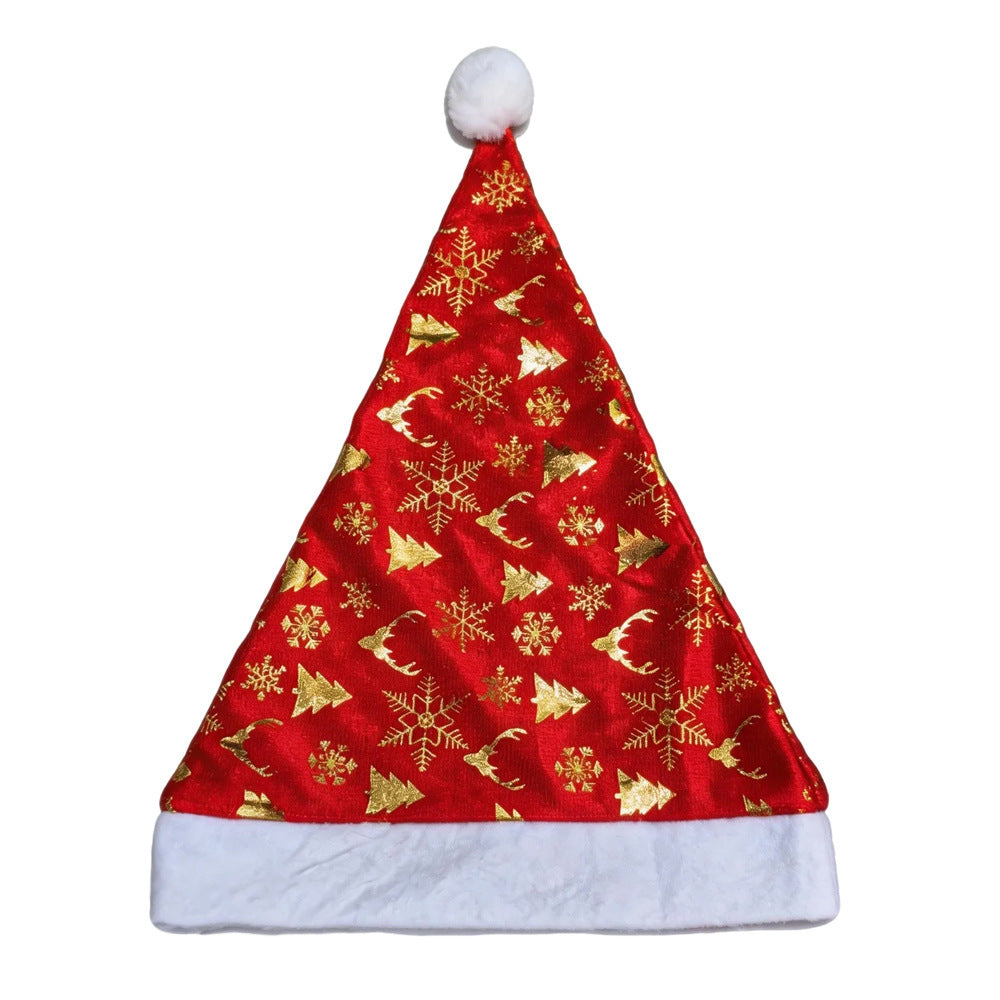 Christmas Santa Hat with Gold and Silver Foil Print