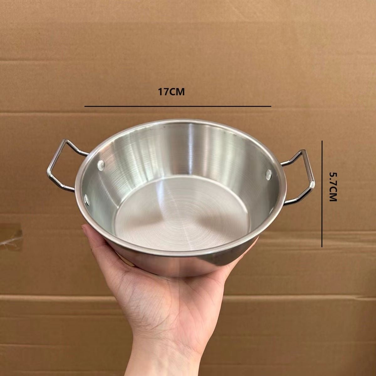 Large Stainless Steel Noodle Bowl with Handles