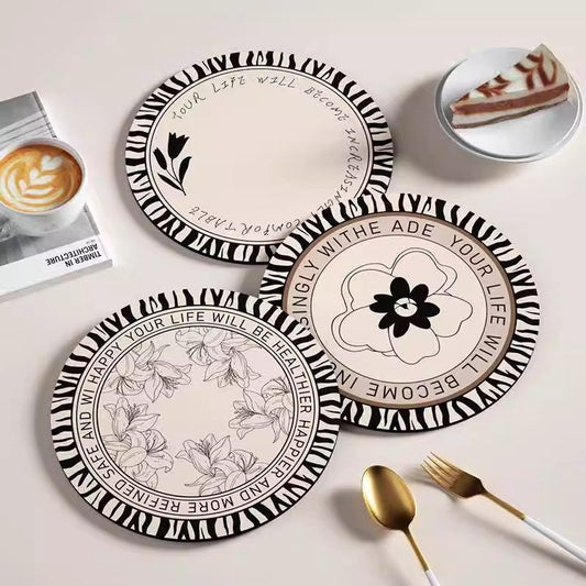 Vintage Floral Rubber Coaster Set of 3, Round HeatāResistant Cup Mats for Tabletop Protection
