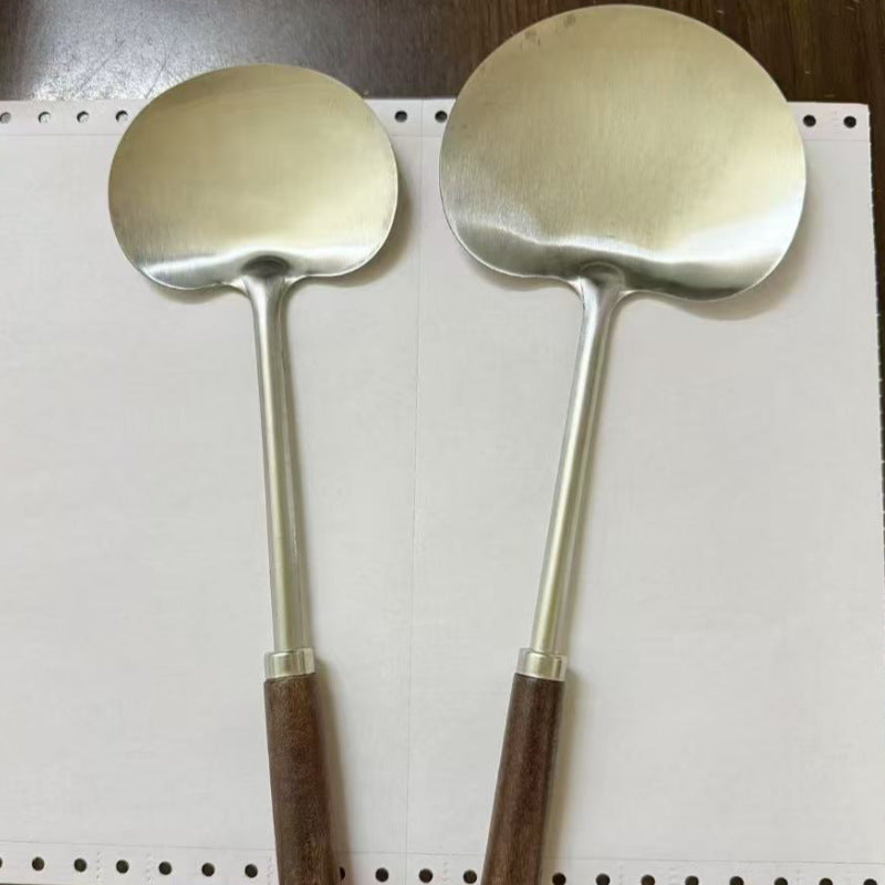 Stainless Steel Mushroom Spatula with Walnut Wood Handle