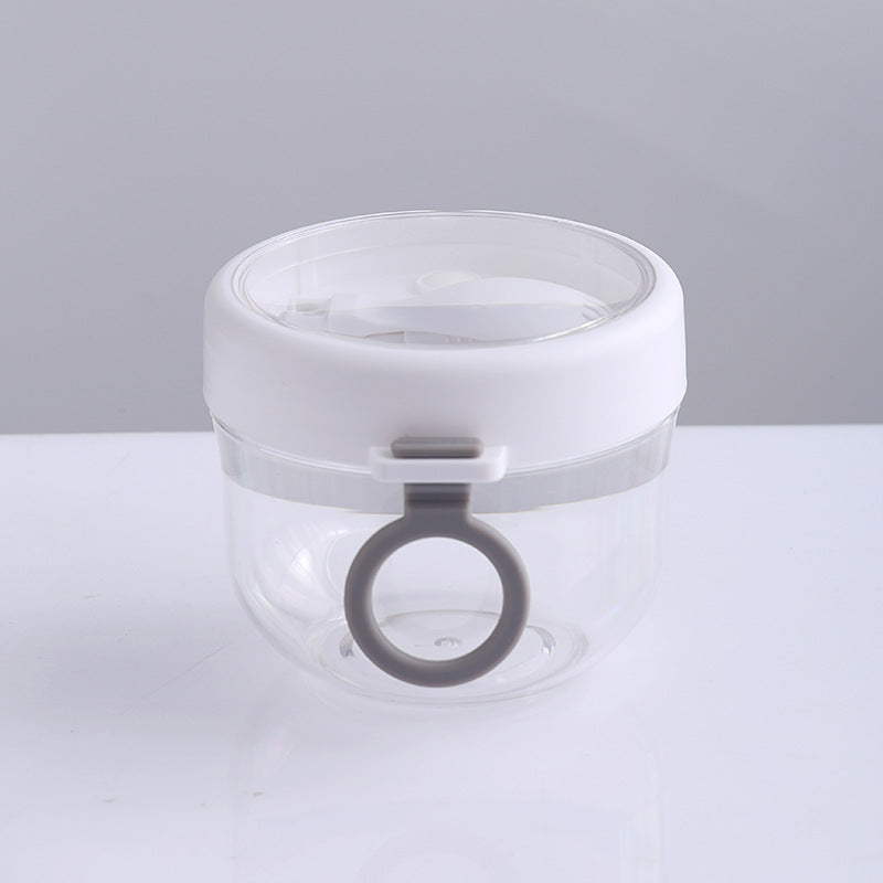 Portable Breakfast Oatmeal Cup with Spoon – 600ml Thickened PC Cereal Container with Lid & Handle for Yogurt, Fruit and Snacks