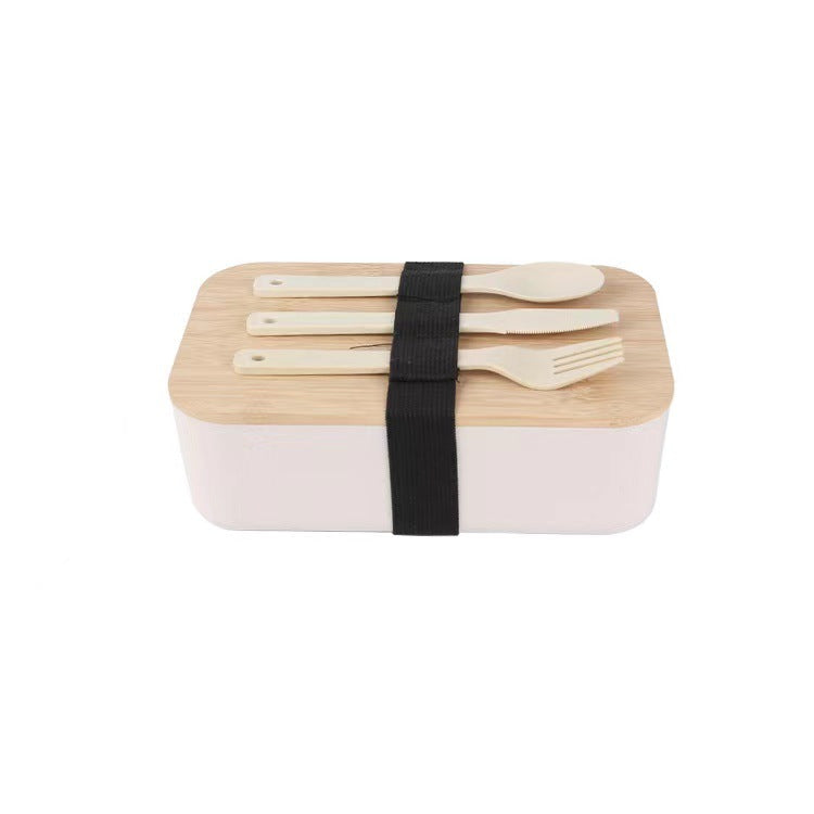 Double Layer Bento Lunch Box Bamboo Lid Microwave Safe Food Container