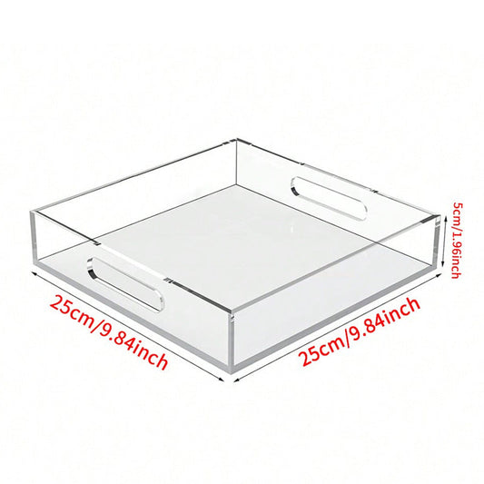Acrylic Vanity Tray with Handles – Bathroom & Countertop Organizer