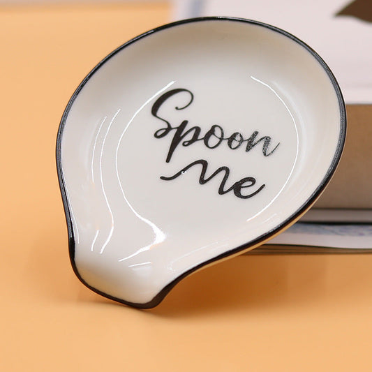 Ceramic Spoon Rest โ Decorative Kitchen Utensil Holder & Countertop Spoon Tray