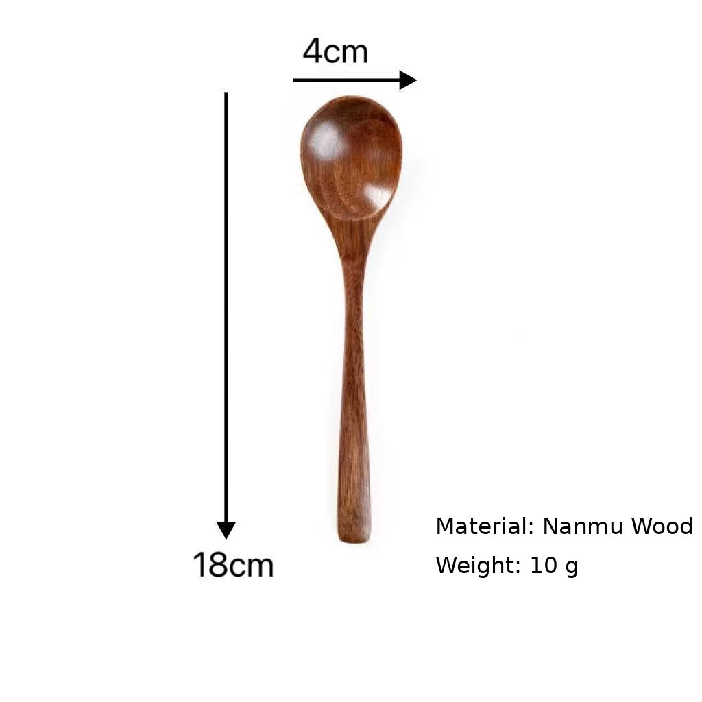 Wooden Soup Spoon, Natural Beech Wood and Dark Brown Nanmu Wood, Reusable Kitchen Utensil