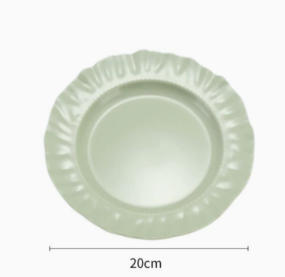 Ruffle Edge Dessert Plate Vintage Floral Serving Dish