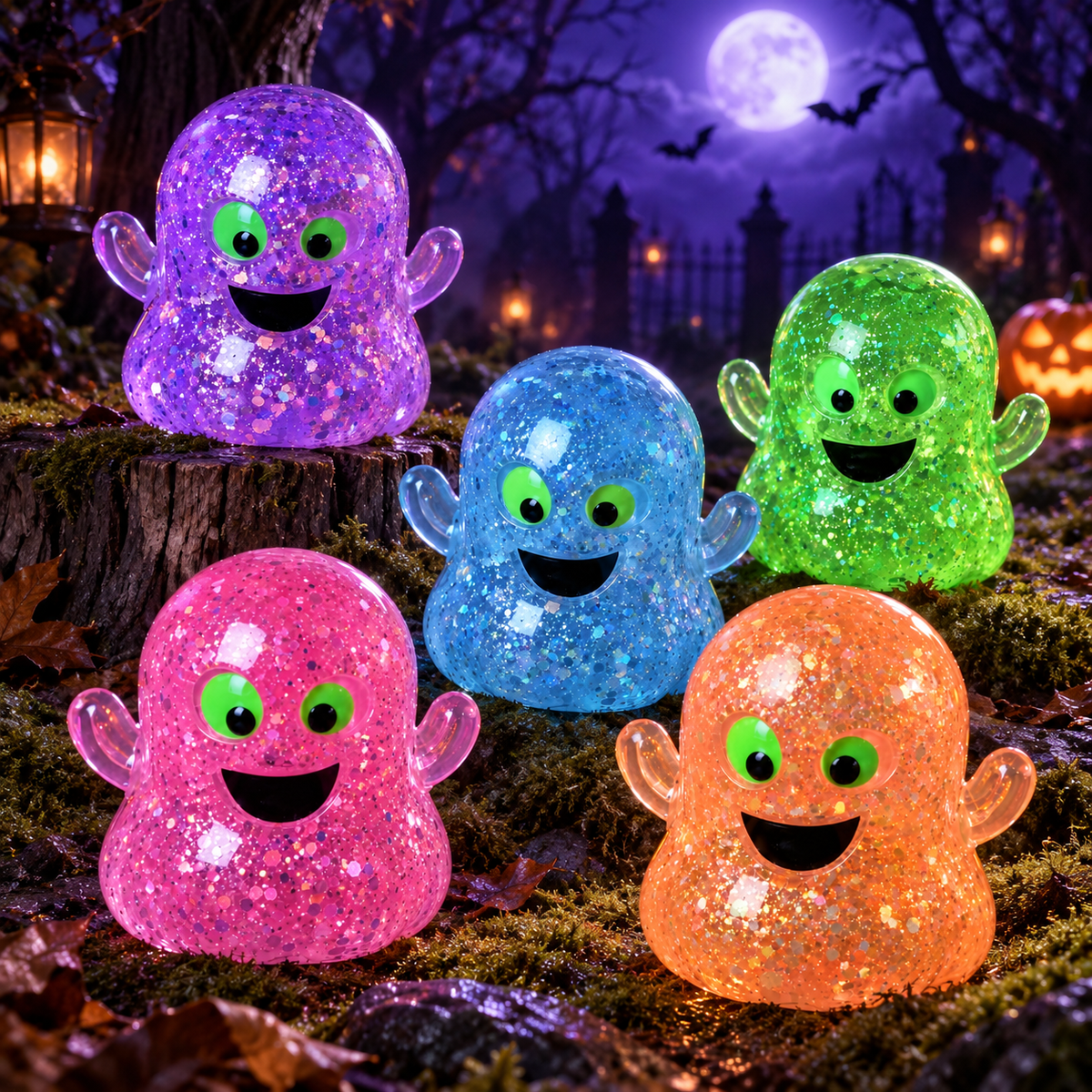 Halloween Squishy Toys – Glitter Ghost Stress Relief Fidget Toys