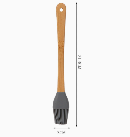 Mini Silicone Baking Spatula with Wooden Handle