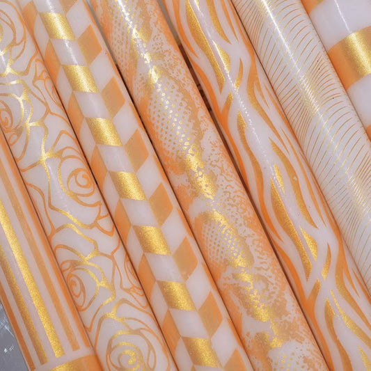 25cm Rose Printed Taper Candles โ Set of 2