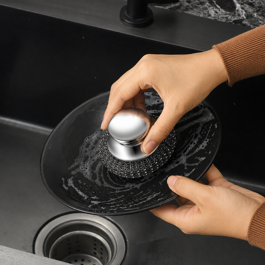 Stainless Steel Pot Scrubber with Replaceable Head