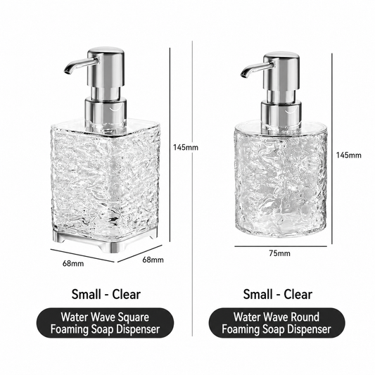 Ocean Ripple Foaming Dispenser Bottle, Luxury Wave Texture Soap Foam Pump, Refillable Bathroom Skincare Container