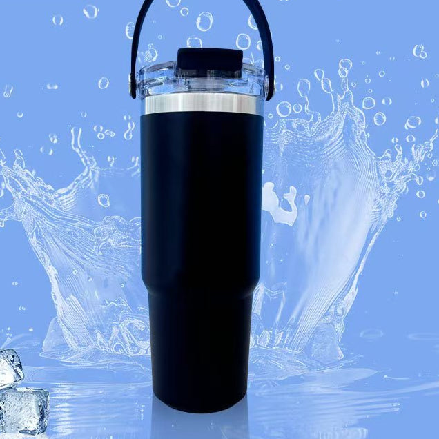 30oz Insulated Tumbler with Handle and Straw