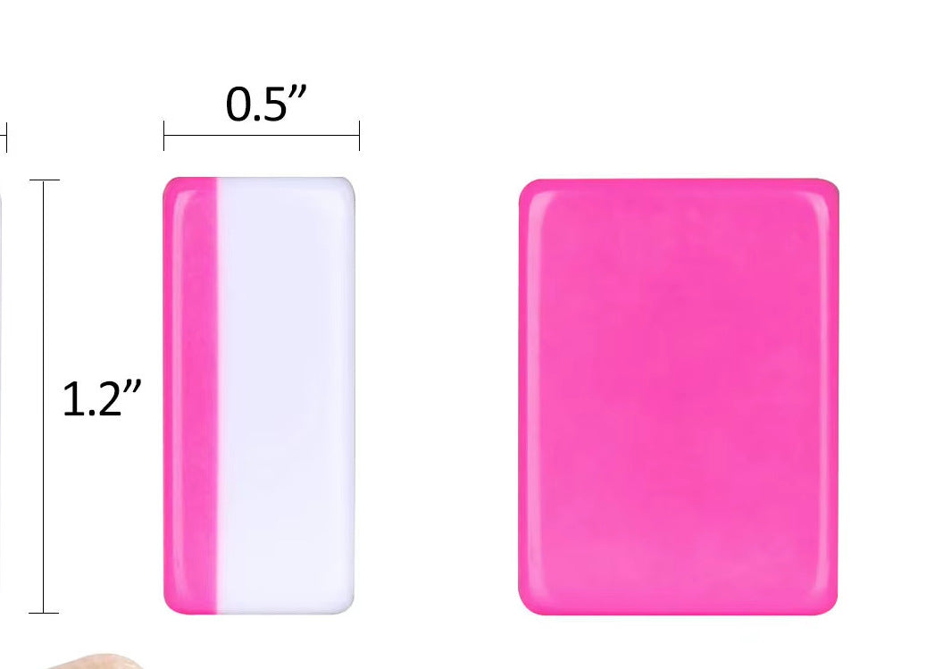 Pink American Mahjong Tiles with Colorful Floral, Bamboo and Joker Designs