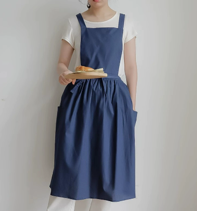 Fresh Cotton Pleated Skirt Apron Kitchen Baking Cooking Vest Apron