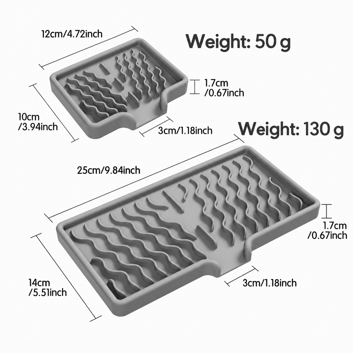 Small Silicone Soap Dish Drainage Tray Raised Soap Holder