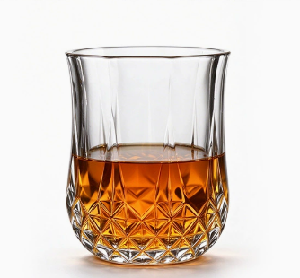 Embossed Crystal-Style Whiskey Glass