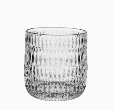 Textured Crystal Style Glass Tumbler Drinking Cup