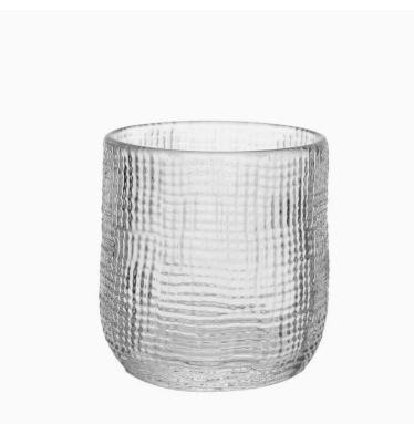 Textured Crystal Style Glass Tumbler Drinking Cup