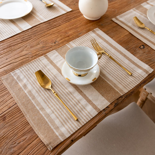 Striped Cotton Linen Placemat & Photography Backdrop