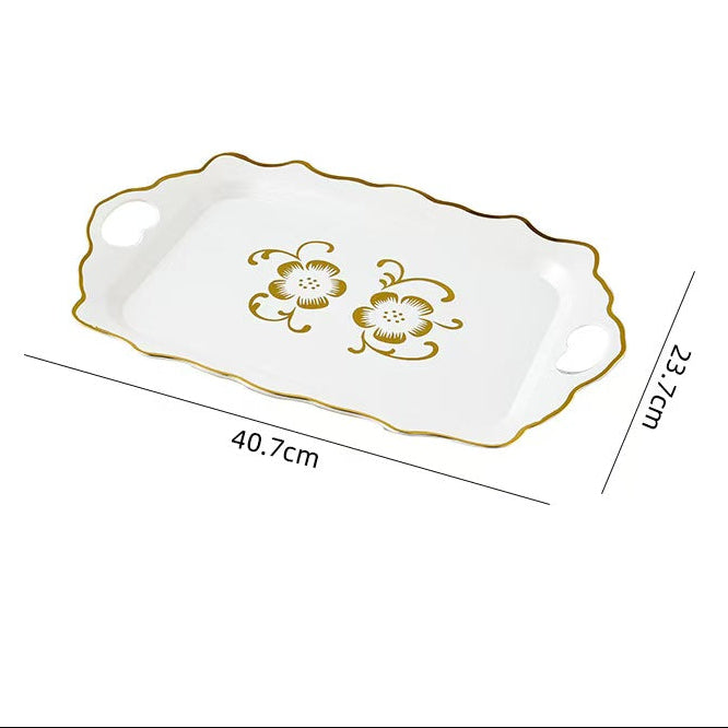 Square Plastic Fruit Tray with Handle Serving Platter