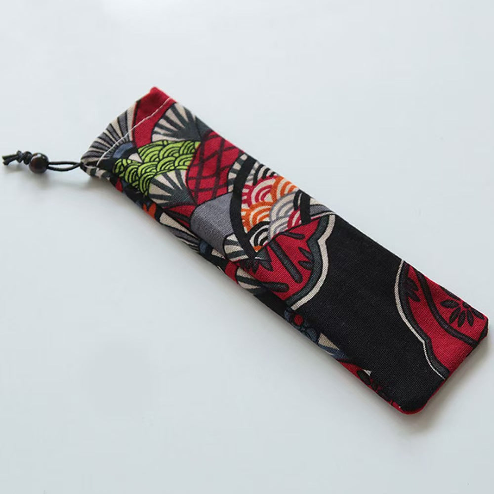 Japanese Style Cotton Linen Cutlery Pouch