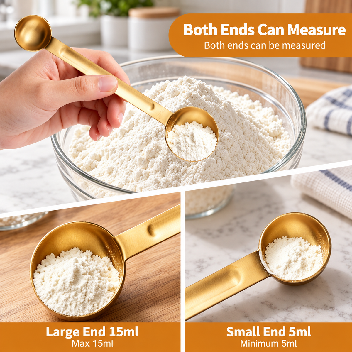 Stainless Steel Double Ended Measuring Spoon